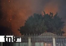 Incendio consume una choza en el Colegio Life Link de Ciudad Sandino Foto: Incendio alarma a familias en colegio de Ciudad Sandino/TN8