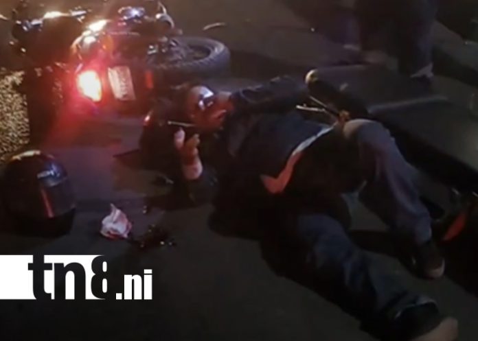 Foto: Accidente de moto deja lesionado en Managua /TN8