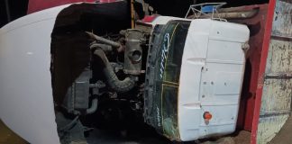 Foto: Volquete se vuelca en km 9 de la Carretera Nueva a León/TN8