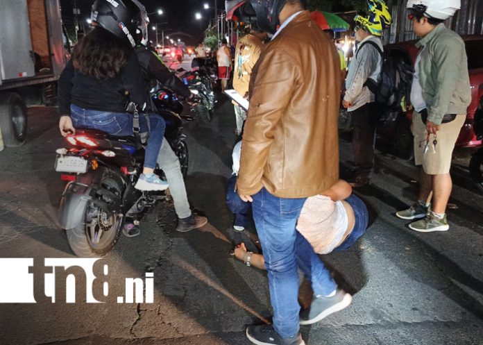 Foto: Accidente en la pista La Solidaridad, Managua, deja dos peatones heridos/TN8