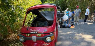 Foto: Seis personas resultan lesionadas tras accidente en la bajada a la Laguna de Apoyo/TN8
