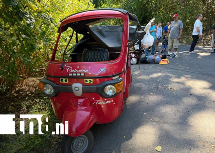 Foto: Seis personas resultan lesionadas tras accidente en la bajada a la Laguna de Apoyo/TN8