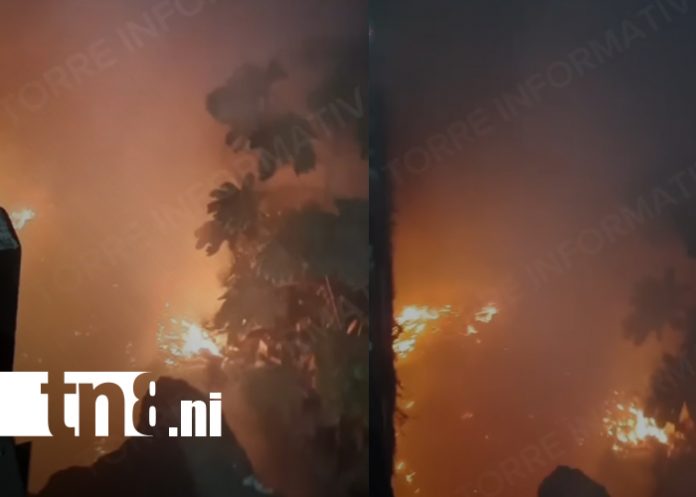 Foto: Incendio alarma a vecinos del puente San José en Chinandega/TN8