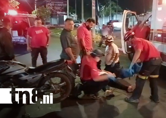Foto: Accidente deja dos lesionados en sector Jonathan González, Managua/TN8
