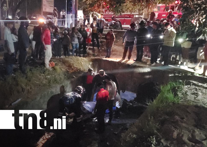 Foto: Motociclista en estado de ebriedad cae a un cauce en Estelí/TN8