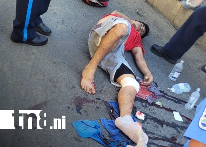 Foto: Accidente de tránsito deja un motociclista lesionado en la carretera vieja a León/TN8