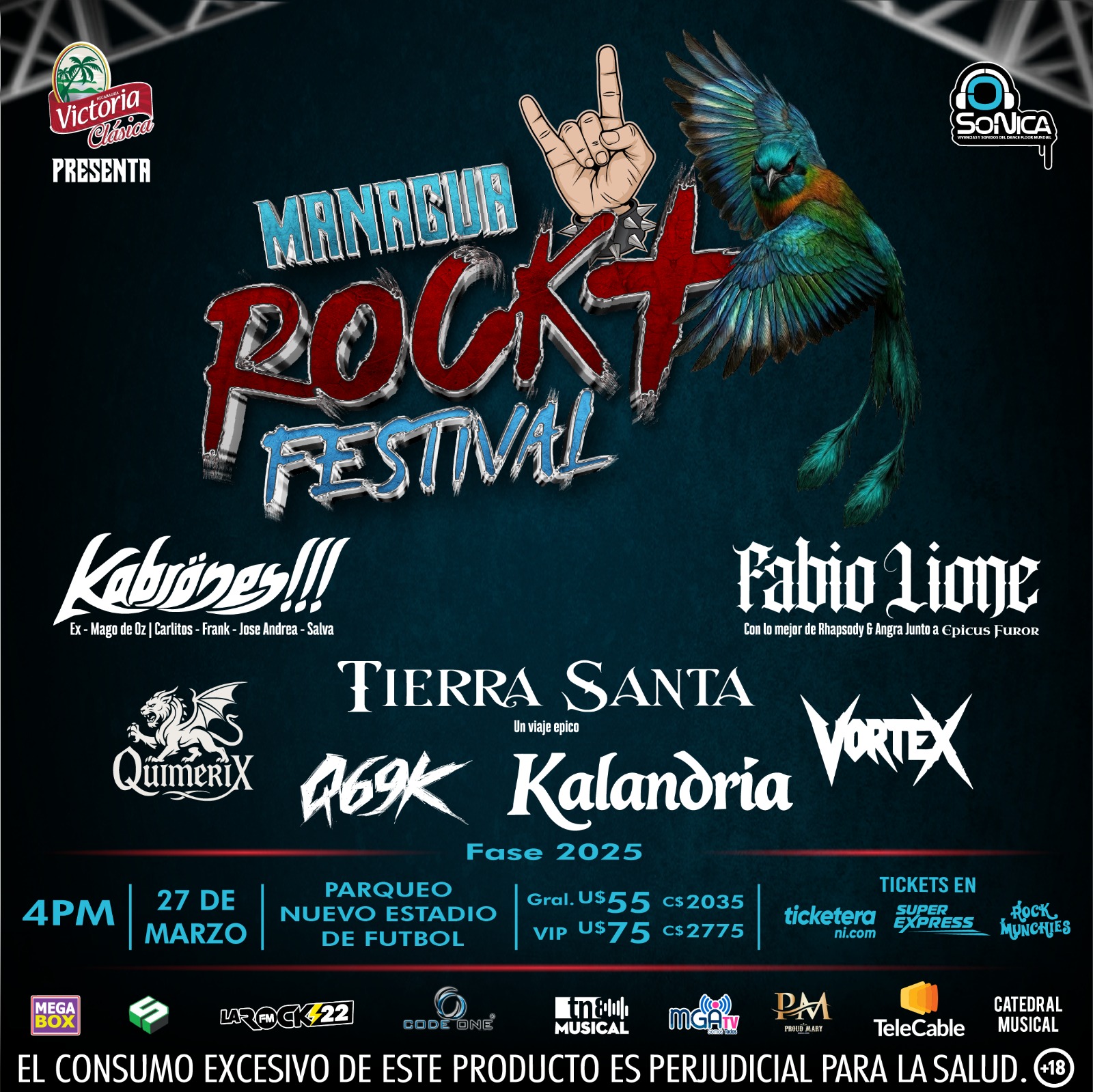 Foto: Managua + Rock Festival presenta a Kabrones, Tierra Santa y Fabio Lione en Nicaragua 