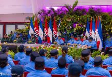 Foto: Comandante Daniel Ortega en acto de graduación de cadetes de la Policía Nacional