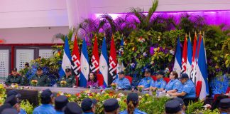 Foto: Comandante Daniel Ortega en acto de graduación de cadetes de la Policía Nacional