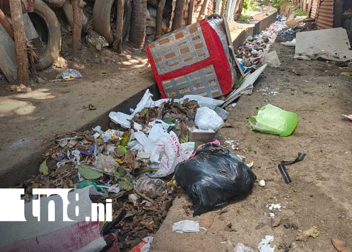 Foto: Botadero ilegal de basura en el barrio Bertilda Obregario, en Managua / TN8