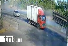 Foto: Momentos del accidente en la Cuesta El Plomo, Managua / TN8