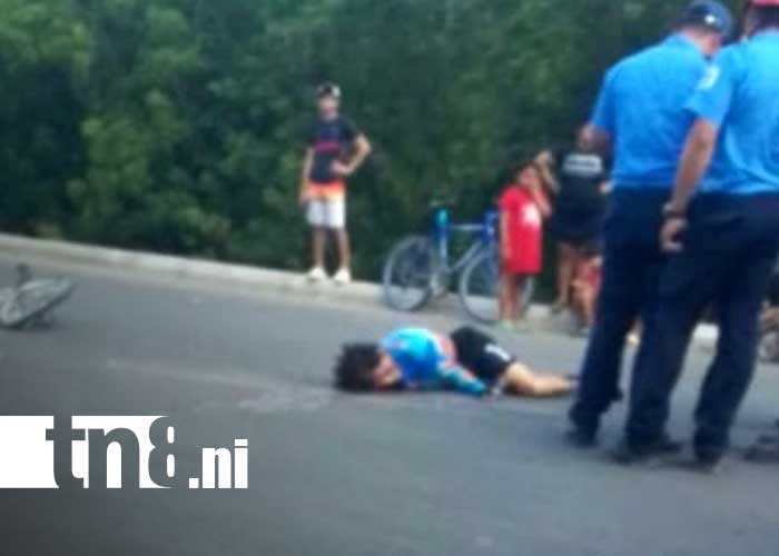 Foto: Accidente de tránsito cobra la vida de un ciclista en Diriamba, Carazo / TN8