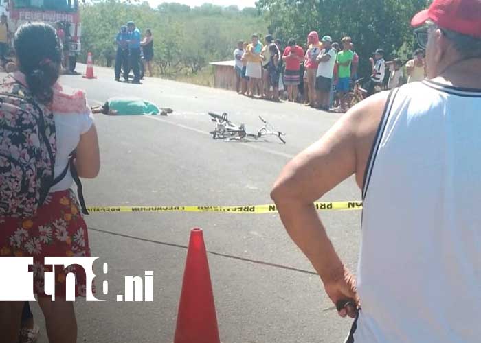 Foto: Accidente de tránsito cobra la vida de un ciclista en Diriamba, Carazo / TN8
