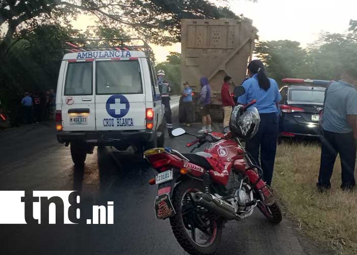 Foto: Accidente de tránsito en el sector de Ochomogo, Nandaime / TN8
