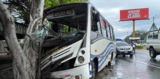 Foto: Bus con la ruta Granada - Casimiro Sotelo choca en Nindirí, Masaya, dejando varios heridos / TN8