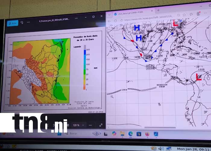Foto: Reporte sobre el clima en Nicaragua con INETER / TN8