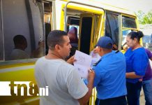 Foto: Inspección de transporte escolar en Rivas / TN8