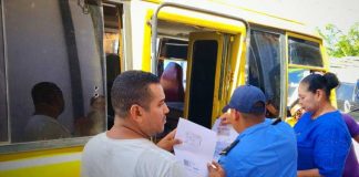 Foto: Inspección de transporte escolar en Rivas / TN8