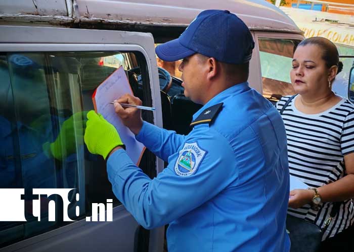 Foto: Inspección de transporte escolar en Rivas / TN8
