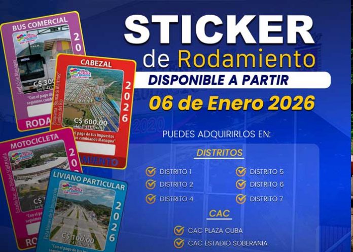 Foto: Sticker de Rodamiento para flujo vehicular en Nicaragua Foto: Sticker de Rodamiento para flujo vehicular en Nicaragua