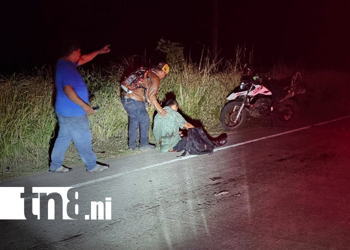 Foto: Accidente en Muy Muy deja motorizado herido tras impacto/TN8