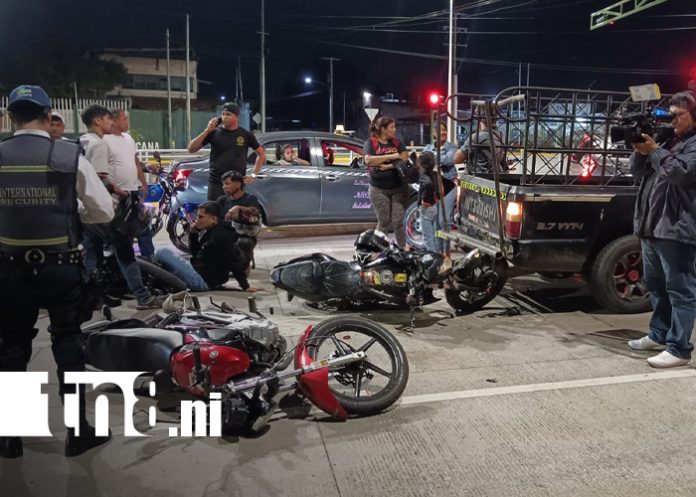 Foto: Motociclista ebrio provoca accidente en El Edén, Managua, y deja varios heridos/TN8