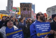 Maestros en huelga exigen mejoras salariales en Estados Unidos Foto: Protestas en en Estados Unidos /cortesía