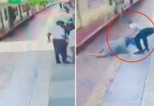 Foto: Heroico acto en India impide que mujer sea arrollada / Cortesía