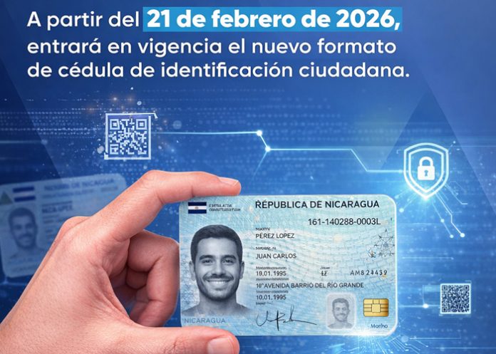 1 Foto: Así será el nuevo formato de cédula que entra en vigor este febrero en Nicaragua / Cortesía