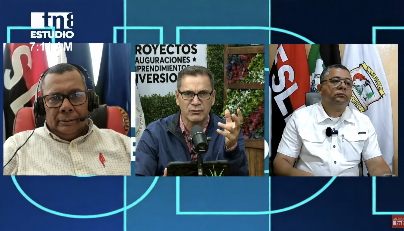 Foto: Estudio TN8 con funcionarios de la alcaldía de Bluefields y Bilwi