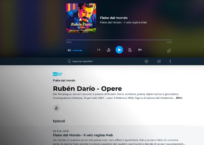 Foto: Rubén Darío llega a los niños italianos a través de Radio Rai Kids/Cortesía