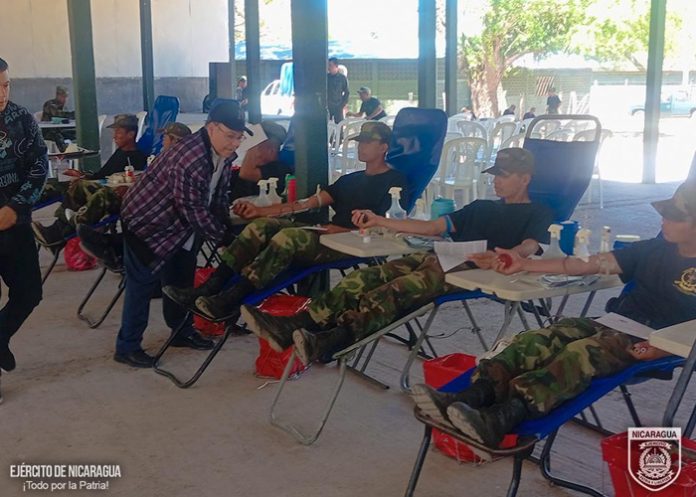 Foto: Ejército de Nicaragua realiza jornada de donación de sangre en ENABI/Cortesía