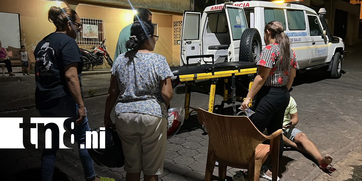 Foto: Motociclista y su esposa resultan heridos en accidente de tránsito en Juigalpa/TN8