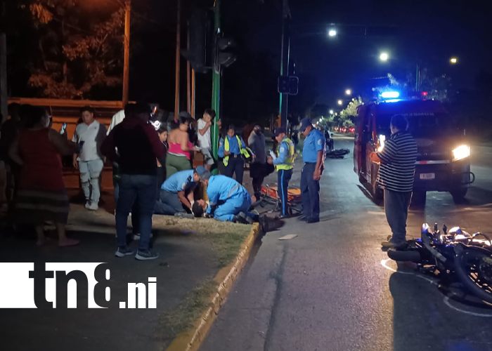 Foto: Accidente deja dos motociclistas lesionados en Managua/TN8