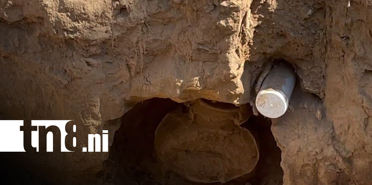 Foto: Hallazgo sorprende en excavación en El Viejo, Chinandega/TN8