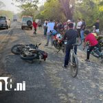 Foto: ​Percance vial deja a dos jóvenes lesionados tras peligrosa invasión de carril en Diriomo/TN8