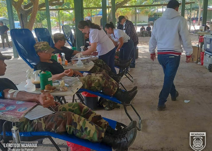 Foto: Ejército de Nicaragua realiza jornada de donación de sangre en ENABI/Cortesía