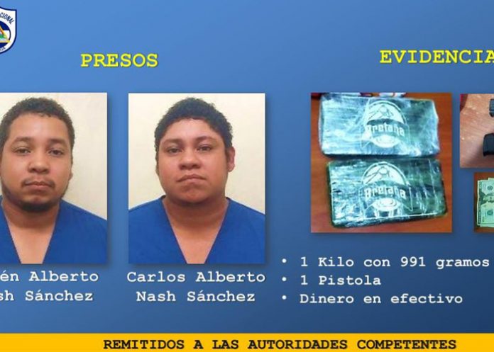 Foto: Capturan a hermanos con casi dos kilos de cocaína en Bilwi /TN8