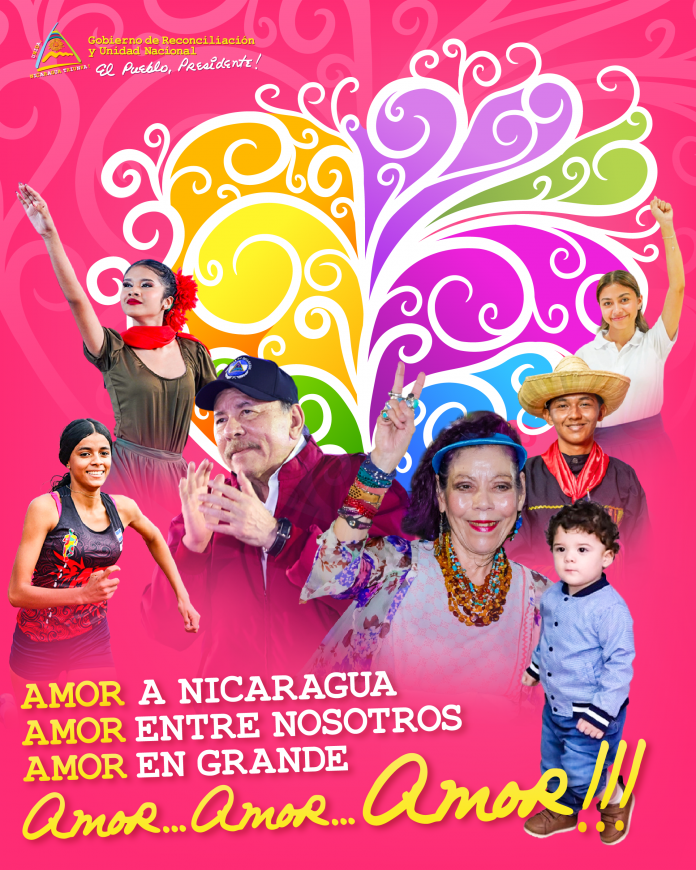 Foto: “Amor, Amor, Amor”: mensaje especial por el 14 de febrero en Nicaragua / Cortesía