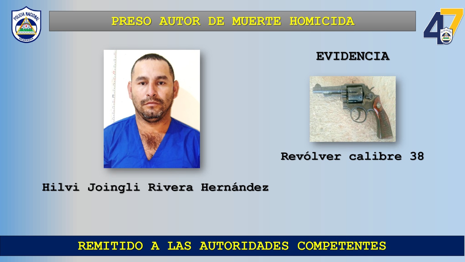Foto: Captura por crimen de homicidio en Matagalpa / TN8
