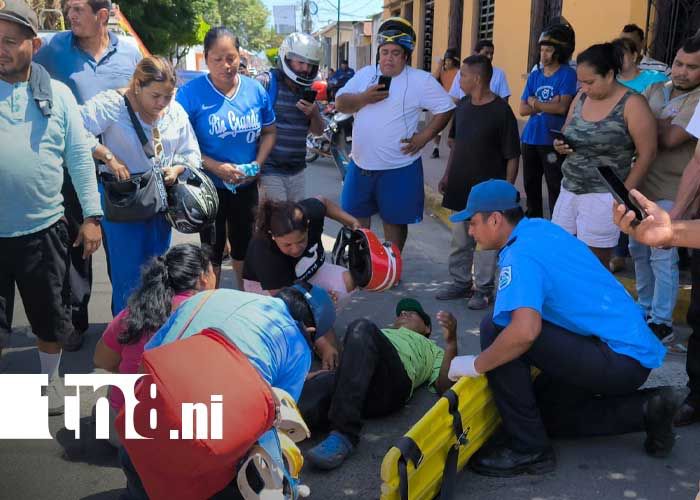 Foto: Irrespeto a señal de alto provoca violento accidente con dos lesionados en Rivas /TN8