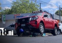 Foto: Accidente entre moto y camioneta en Managua / TN8