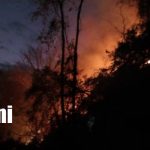 Foto: Incendio en el sector de la Laguna de Apoyo, desde Granada / TN8