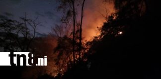 Foto: Incendio en el sector de la Laguna de Apoyo, desde Granada / TN8