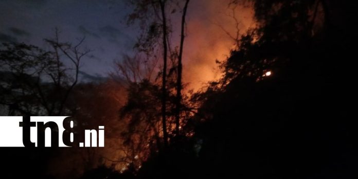 Foto: Incendio en el sector de la Laguna de Apoyo, desde Granada / TN8