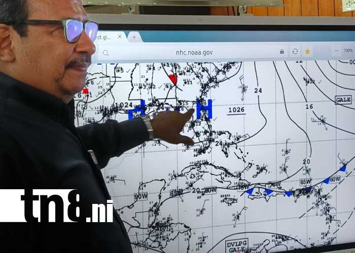 Foto: Reporte del clima en Nicaragua por parte de INETER / TN8
