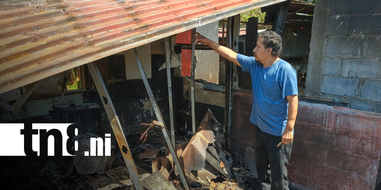Foto: Escombros tras incendio en el barrio Domitila Lugo, Managua / TN8