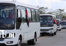 Histórica entrega de buses en el Caribe Norte: un homenaje vivo al general Sandino Foto: Llegan nuevos buses para las familias de la Costa Caribe Norte /TN8