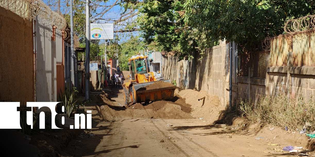 Foto: Alcaldía de Managua mejora calles en el barrio Rubén Darío, Managua / TN8