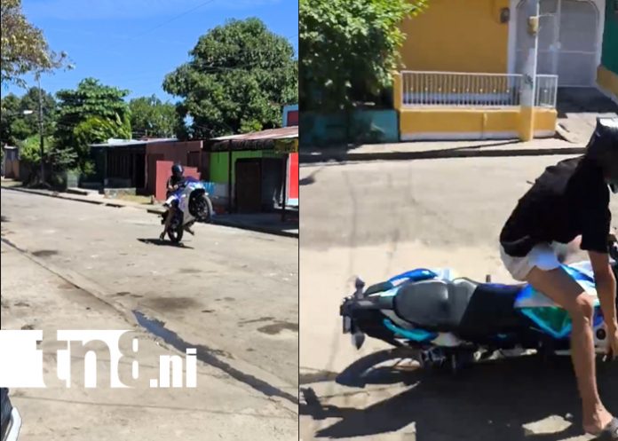 Foto: Casi se mata haciendo piruetas en plena vía pública /TN8
